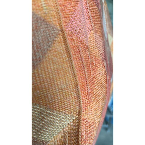 St croix textured geometric knit sweater orange - Picture 3 of 5